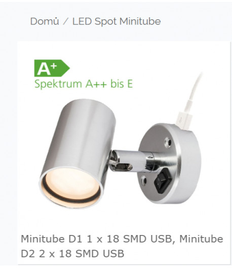 LED světlo Spot Minitube