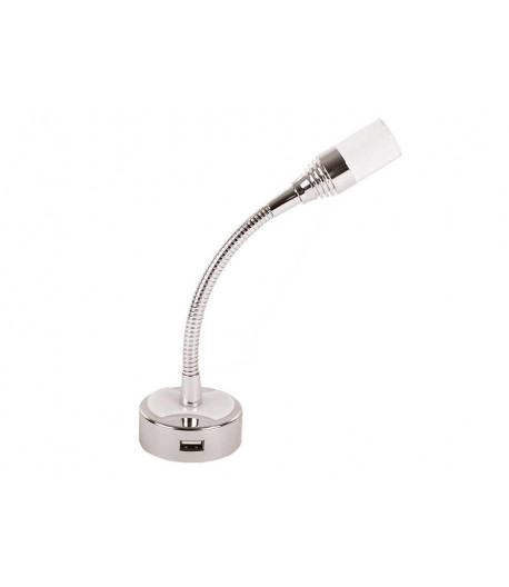 LED světlo na čtení 12V / 1W flexibilní rameno s kolébkovým spínačem USB +