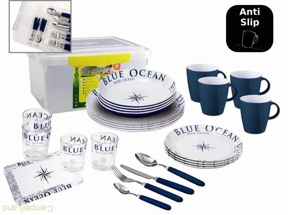 Melaminová sada nádobí Brunner Blue Ocean 36 ks