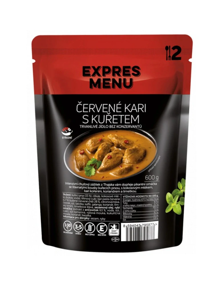 Červené kari s kuřetem