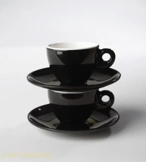 Espresso set Gimex Quadrato Black and White 2 ks--černá